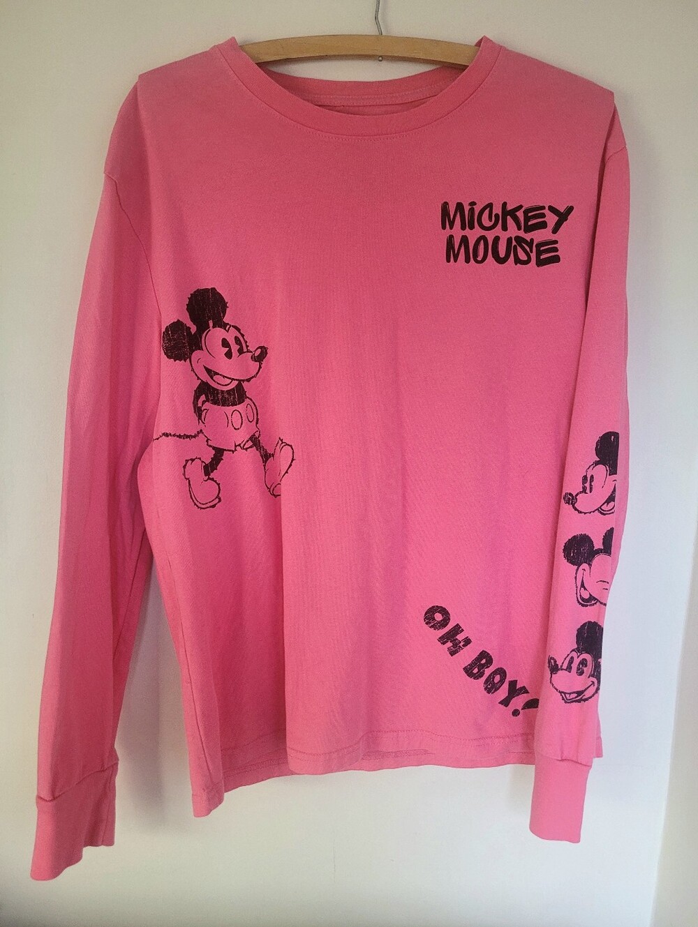 Disney Pink Mickey Mouse Long Sleeve Graphic Tee